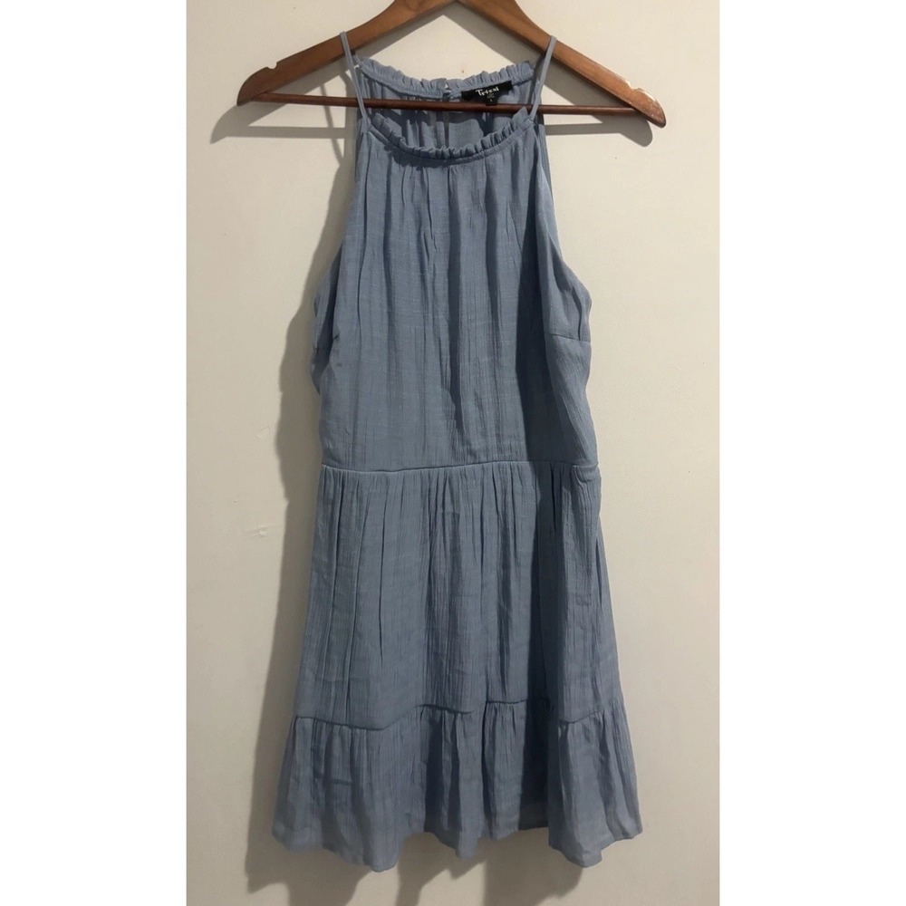 Trixxi Dress Women's Small Blue Cocktail Short Summer Spaghetti Strap